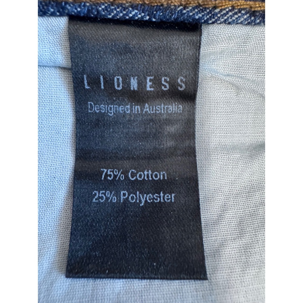 Lioness Top Model Jeans Indigo Plaid Wide Leg High Waisted Denim Pants Small - Picture 7 of 8